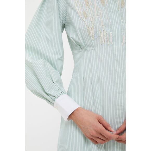 TUCKERNUCK Green and White Embellished Stripe Corinne Dress Size XS NWT - Picture 6 of 8